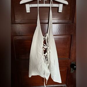 Short and Tank Set - White - Linen - Size L - Shein